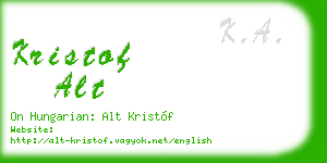 kristof alt business card