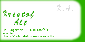 kristof alt business card